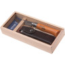 Нож Opinel №8 Carbon, рукоять из бука, чехол, деревянная коробка 000815